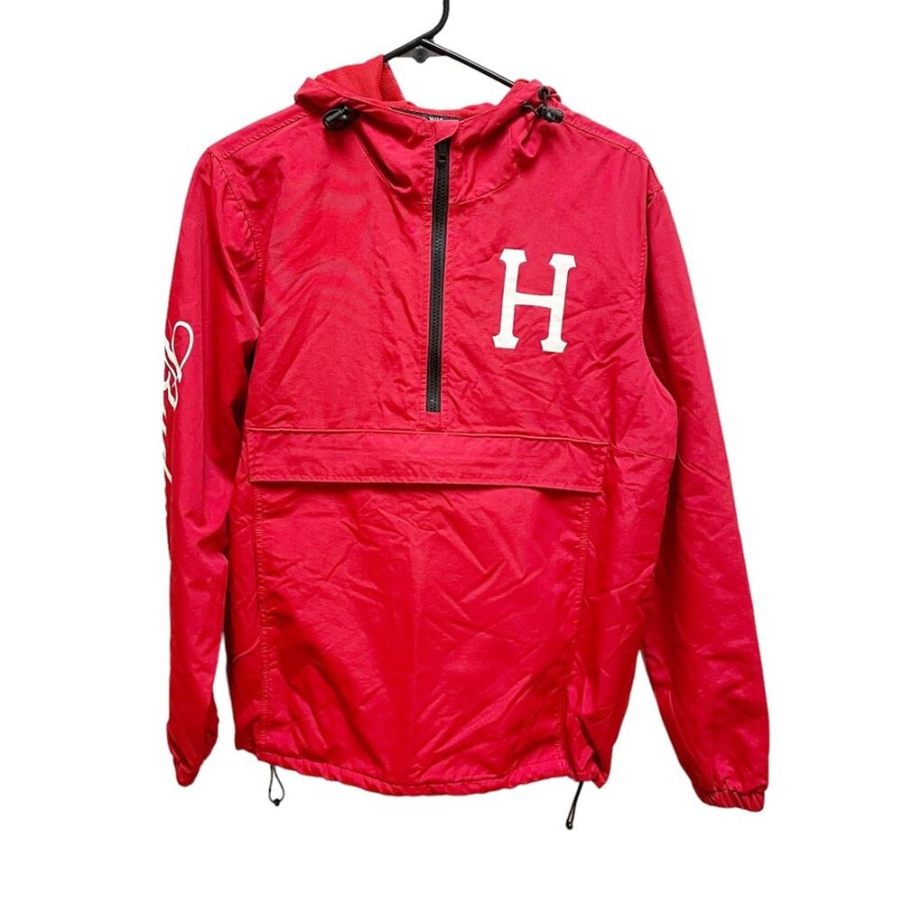 HUF x Budweiser Anheuser Busch Red 1/4 Zip Hooded Windbreaker Men’s Small